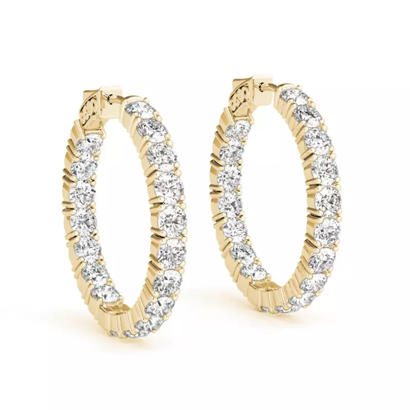 14K Yellow Gold Endless Lab Diamond Hoop Earrings (5 2/5 ct. tw.)